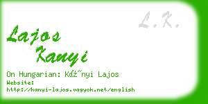 lajos kanyi business card
